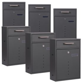 Terpo Samostoječi komplet 6 nabiralnikov model V51, 285 × 120 × 400 mm na predal, črna Fasada, vrata, ograja