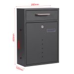 Terpo Samostoječi komplet 6 nabiralnikov model V51, 285 × 120 × 400 mm na predal, črna Fasada, vrata, ograja