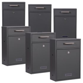 Terpo Samostoječi komplet 6 nabiralnikov model V52, 285 × 120 × 400 mm na predal, črna Fasada, vrata, ograja