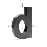 Terpo 3D hišna črka D, 200 × 128 × 30 mm, pocinkano jeklo, antracitna Fasada, vrata, ograja