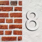 Terpo 3D hišna številka 8, 130 × 30 × 200 mm, srebrna, nerjavno jeklo, stenska montaža Fasada, vrata, ograja