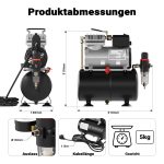 Terpo Airbrush kompresor AF186 z rezervoarjem 3 l – 4 bar Airbrush
