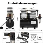 Terpo Airbrush kompresor AS196 z rezervoarjem 3 l – 6 bar Airbrush