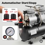 Terpo Airbrush kompresor AS196 z rezervoarjem 3 l – 6 bar Airbrush