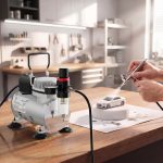 Terpo Airbrush kompresor AF18-2, 4 bar, 20–23 l/min in samodejni izklop Airbrush