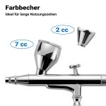 Terpo Airbrush pištola X501 s šobo 0,3 mm in posodicama 2/7 ml Airbrush