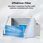 Terpo Airbrush sesalna naprava 9 m³/min, z LED razsvetljavo in vrtljivim regulatorjem – za odsesavanje barvnega meglica Varjenje in lotanje