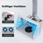 Terpo Airbrush sesalna naprava 9 m³/min, z LED razsvetljavo in vrtljivim regulatorjem – za odsesavanje barvnega meglica Varjenje in lotanje