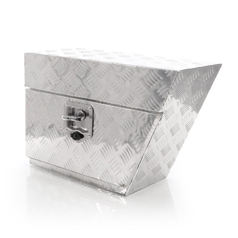 Terpo Aluminijasta podvozna škatla desna 60x25x40 cm, 50 L, do 20 kg – zaklenjena shranjevalna škatla za pod tovorno površino vozila in prikolice