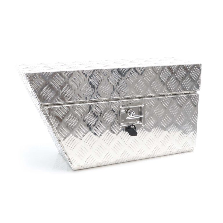 Terpo Aluminijasta podvozna škatla leva 75x25x40 cm, 60 L, do 40 kg – zaklenjena shranjevalna škatla za pod tovorno površino vozila, prikolice in tovornjaka