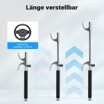 Terpo Aluminijasta kljuka za volan s 3 ključi, 440x120x45 mm – zaščita volana pred krajo za avto