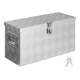 Terpo Aluminijasta škatla 60 x 25 x 30 cm – zaprta škatla iz valovitega aluminija s pokrovom, s 2 ključema, za prikolico, tovornjak in orodje