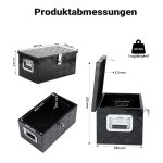 Terpo Aluminijasta transportna škatla 508 × 305 × 240 mm, črna, ključavnica z 2 ključema Delavnica in orodje