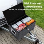Terpo Aluminijasta transportna škatla 508 × 305 × 240 mm, črna, ključavnica z 2 ključema Delavnica in orodje