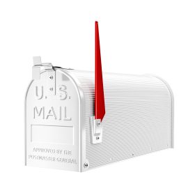Terpo Ameriški poštni nabiralnik z zastavico – bel, jeklen, 150 × 513 × 223 mm Fasada, vrata, ograja