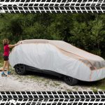 Terpo Avtomobilska garaža (zaščitna prevleka) velikost S 406x165x119 cm – vodoodporna avto prevleka proti toči z EVA peno, reflektorji in zateznimi trakovi