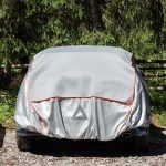 Terpo Avtomobilska garaža (zaščitna prevleka) velikost S 406x165x119 cm – vodoodporna avto prevleka proti toči z EVA peno, reflektorji in zateznimi trakovi