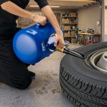Terpo Booster za polnjenje pnevmatik 32,5 l, delovni tlak 6–8 bar – pnevmatski polnilnik za različne pnevmatike, maks. 10 bar