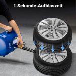 Terpo Booster za polnjenje pnevmatik 32,5 l, delovni tlak 6–8 bar – pnevmatski polnilnik za različne pnevmatike, maks. 10 bar