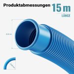 Terpo Cev za bazen Ø 38 mm, dolžina 15 m – PE cev z mufami, tlak 1,5 bar