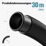 Terpo Cev za bazen Ø 32 mm, dolžina 30 m – črna UV-odporna PE cev, tlak 1,5 bar