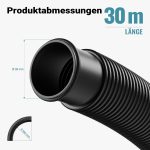 Terpo Cev za bazen Ø 38 mm, dolžina 30 m – črna UV-odporna PE cev, tlak 1,5 bar