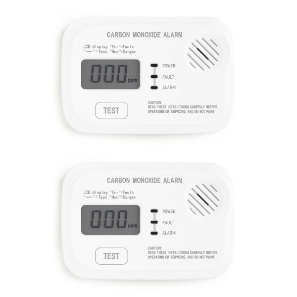 Terpo CO javljalnik z zaslonom – komplet 2 kosov, merjenje 10–550 ppm