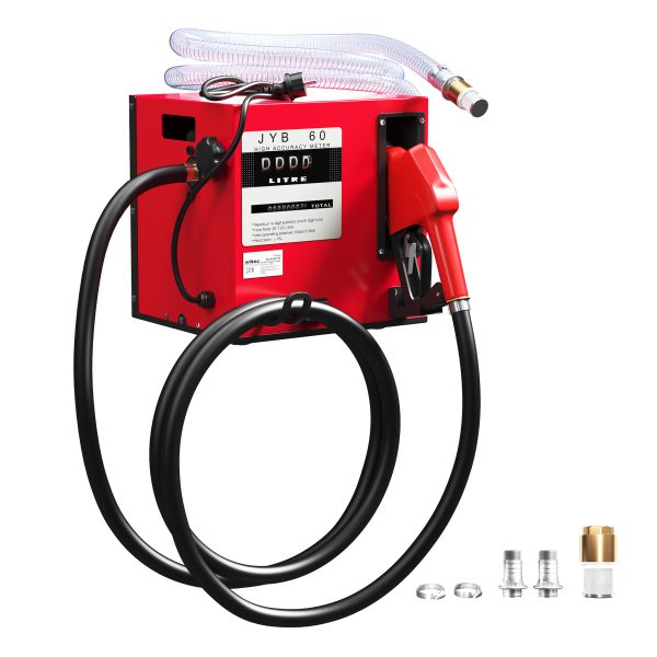 Terpo Črpalka za dizel in kurilno olje 550 W, 60 l/min, 3 bar, z merilnikom pretoka in točilno pištolo, s cevema Delavnica in orodje