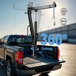 Terpo Delavniški žerjav pickup do 900 kg, višina 1800 mm – nakladalni žerjav z vrtljivim obročem 360° in vitlom, za talno montažo