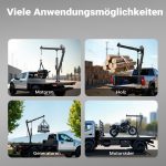 Terpo Delavniški žerjav pickup do 900 kg, višina 1800 mm – nakladalni žerjav z vrtljivim obročem 360° in vitlom, za talno montažo