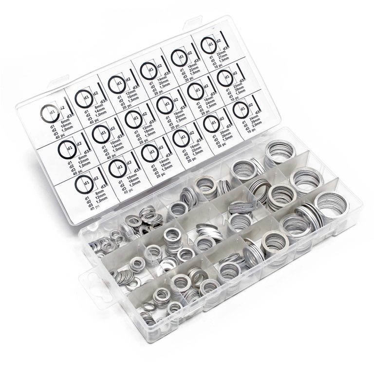 Terpo Set aluminijastih tesnilnih obročev 450-delni, v praktični plastični škatli Delavnica in orodje