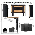 Terpo Delovna miza – mere 1205 x 800 x 1670 mm, nosilnost 200 kg Delavnica in orodje