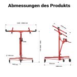 Terpo Dvigalo za plošče – nosilnost 68 kg, mere 1450 x 1300 x 1400 mm