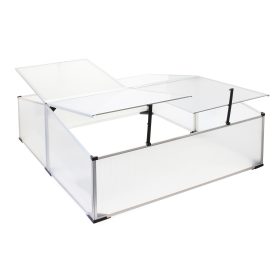 Terpo Dvojni mini rastlinjak 100 × 120 × 40 cm – aluminij, 4 pokrovi