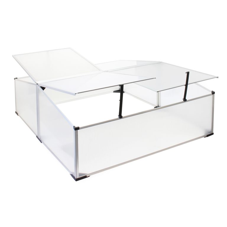 Terpo Dvojni mini rastlinjak 100 × 120 × 40 cm – aluminij, 4 pokrovi