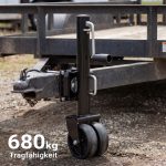 Terpo Dvojno podporno kolo za prikolico 680 kg, jeklo, vrtljiva ročica, nastavljiva višina
