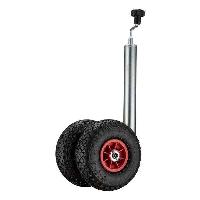 Terpo Dvojno podporno kolo za prikolico 200 kg, nastavljivo 66–86 cm, 2 pnevmatski kolesi 260x85 mm