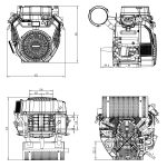 Terpo Dvovaljni bencinski motor 15 kW (20,4 KM), premer gredi 25 mm, električni zagon – za traktorje in bagre Motorji in pogoni