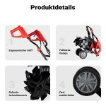Terpo Električna vrtna freza 1500 W – delovna globina 22 cm, 24 rezil