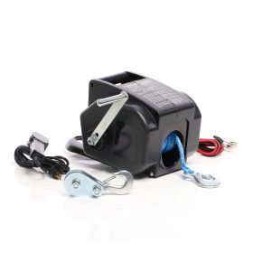 Terpo Električni vitel 12V 350W do 1570 kg – motorni vitel s 1,8 m/min, kavljem in montažno ploščo za reševanje vozil