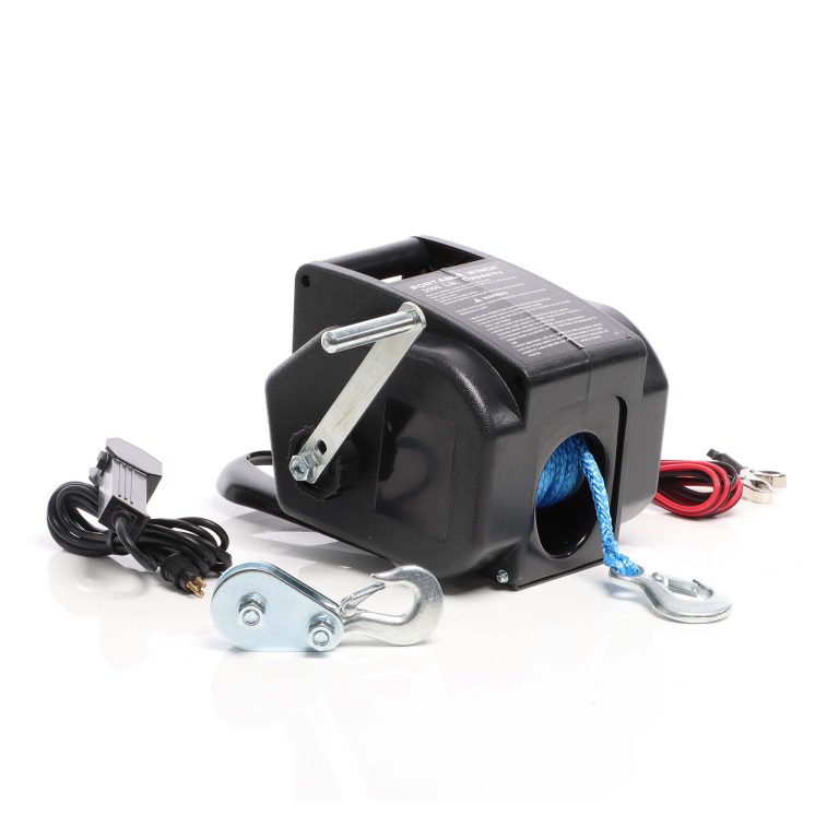 Terpo Električni vitel 12V 350W do 1570 kg – motorni vitel s 1,8 m/min, kavljem in montažno ploščo za reševanje vozil