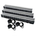 Terpo Komplet 3 m odtočnega kanala 140 × 115 mm s pocinkano rešetko, 1,5 t Fasada, vrata, ograja