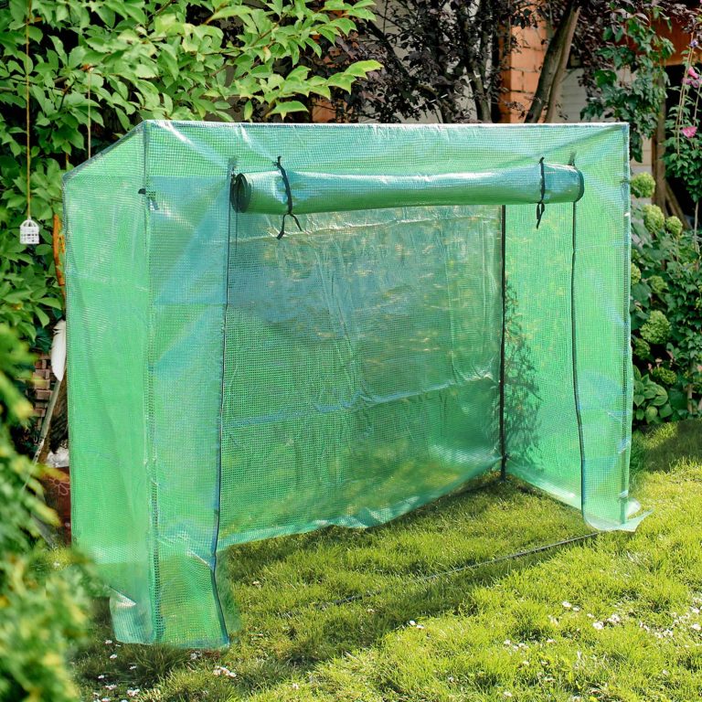 Terpo Folijski rastlinjak 200 × 77 × 169 cm – PE mrežasta folija in vrata z zadrgo
