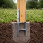 Terpo H-sidro za steber 71 × 600 mm – komplet 4 kosov, vroče cinkano Gradbeni materiali in pripomočki