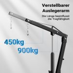 Terpo Hidravlični nakladalni žerjav (pickup kran) višine 1800 mm z nosilnostjo 900 kg in vrtljivim obročem 360° – masivno stojalo za montažo na tla, delavniški žerjav