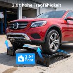 Terpo Jekleni nakladalni klančini par 3,6 t – dvig 200 mm, širina 235 mm, zložljivi klančini za avto, motorno kolo, ATV in quad