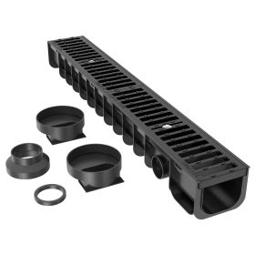 Terpo Komplet 1 m odtočnega kanala 140 × 115 mm z litoželezno rešetko, 25 t Fasada, vrata, ograja