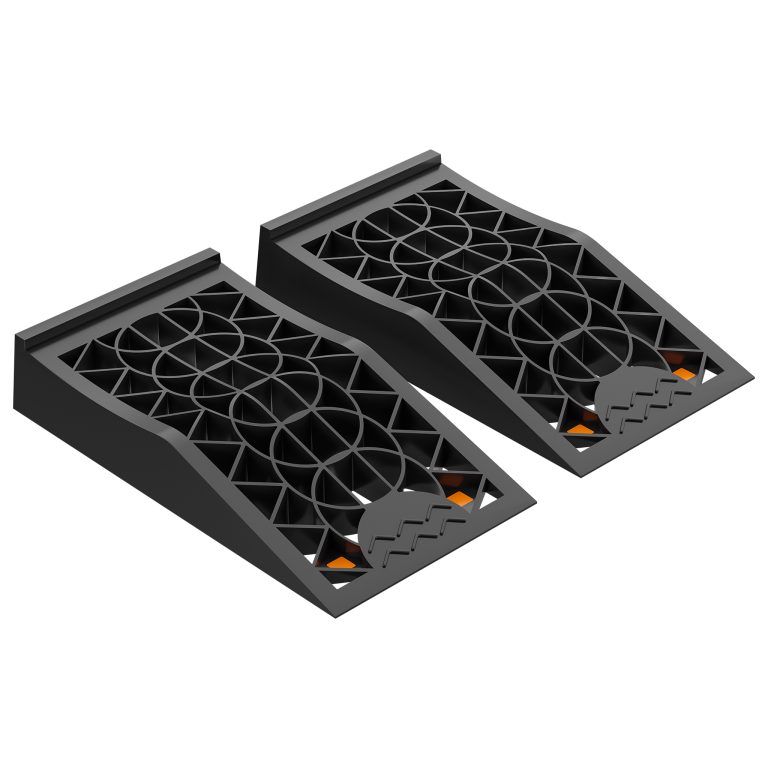 Terpo Komplet 2 ekstra ploskih avtomobilskih ramp, 430 × 235 × 80 mm, nosilnost 3000 kg na par, plastika Prikolice