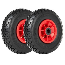 Terpo Komplet 2 koles za samokolnico 3.00-4 – plastično platišče, kotni ventil, 90 kg