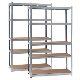 Terpo Komplet 2 pocinkanih regalov 1200 × 600 × 2000 mm, 5 MDF-polic po 200 kg Delavnica in orodje